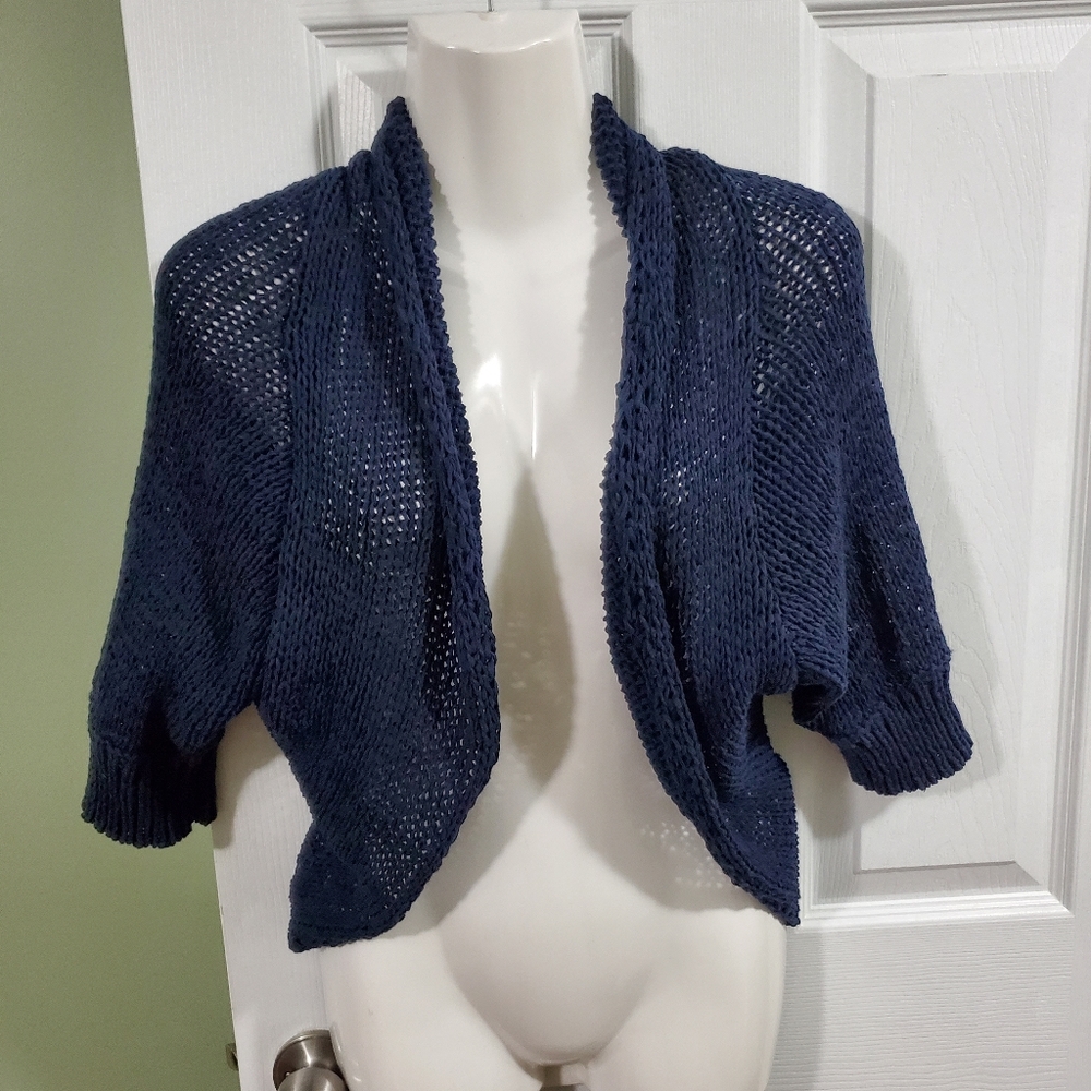 Blue knit cardigan